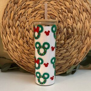 🆕 Christmas Mickey Mouse theme Glass Cup